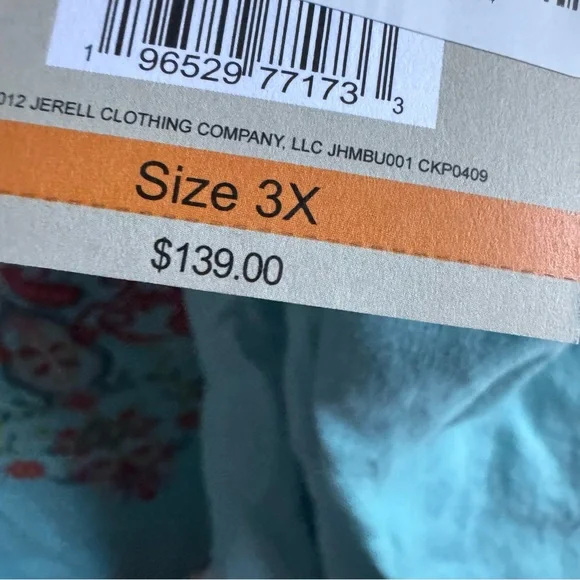 NWT John Mark Floral Embroidered Split V-Neck 3/4 Sleeve Frayed Tassel Tie Tunic - Picture 5 of 8